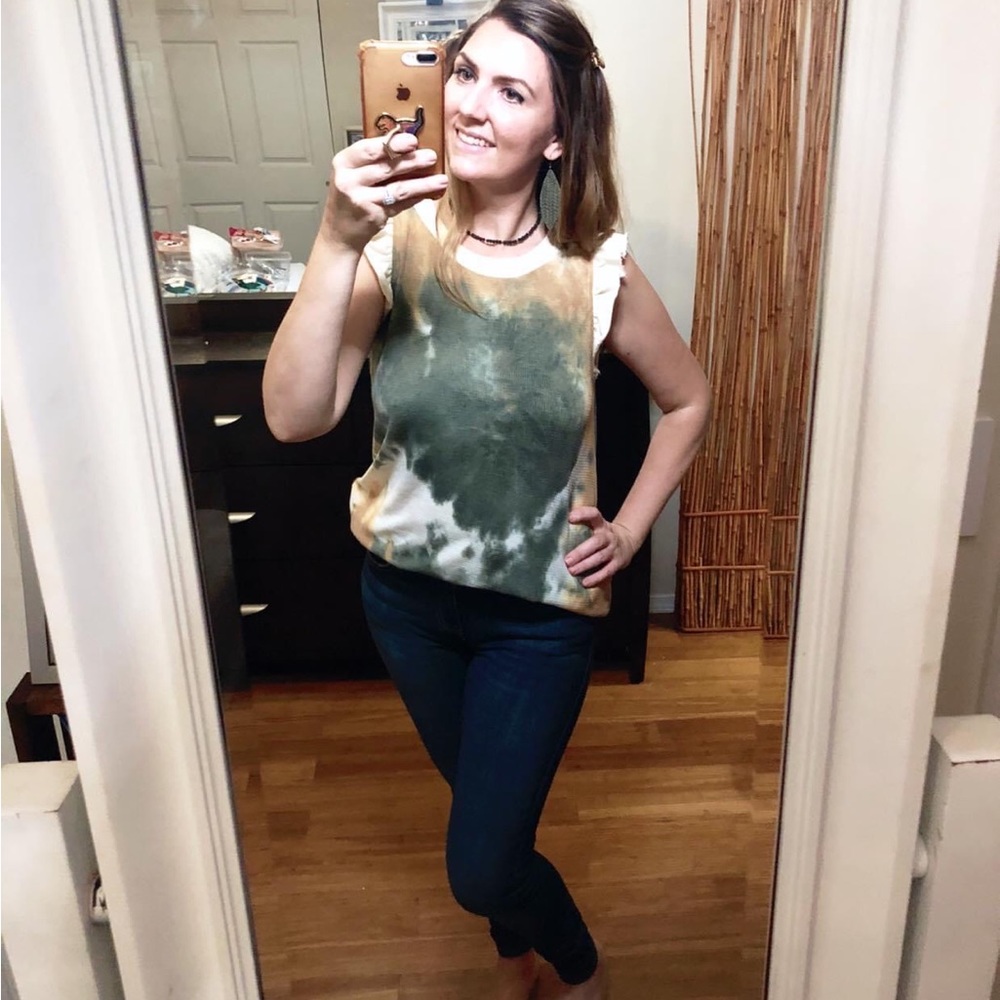 Falling Leaves Textured Tie Dye Top